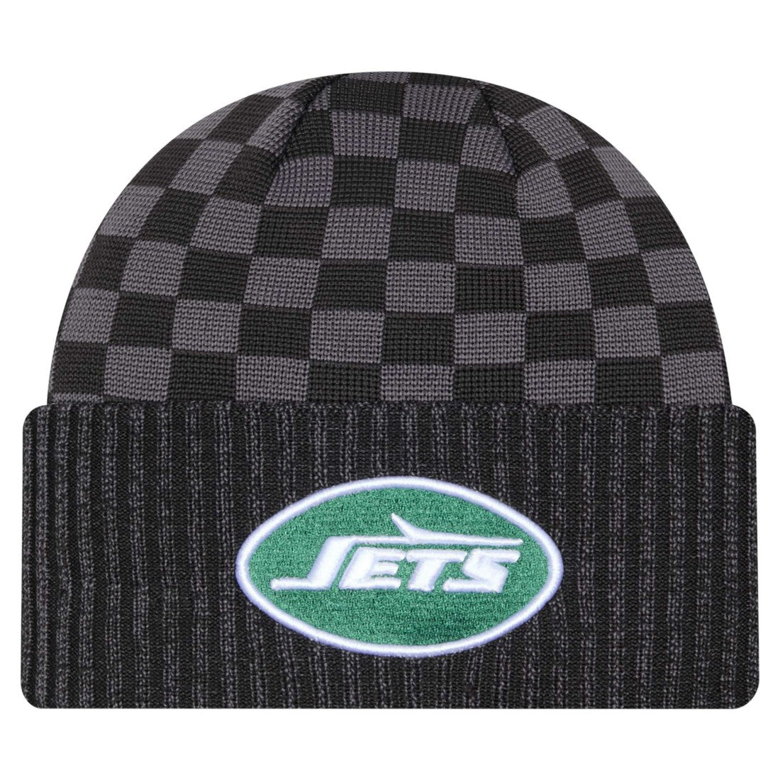 Checkered Cuffed Knit Hat - New York Jets Hats