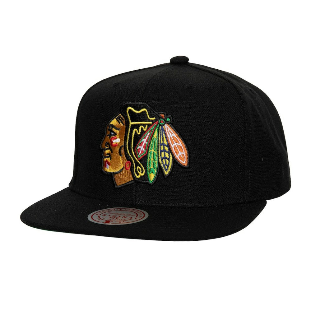NHL Chicago Blackhawks Mitchell & Ness Core Top Spot Snapback Hat