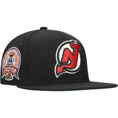 NHL New Jersey Devils Mitchell & Ness Core Top Spot Snapback Hat