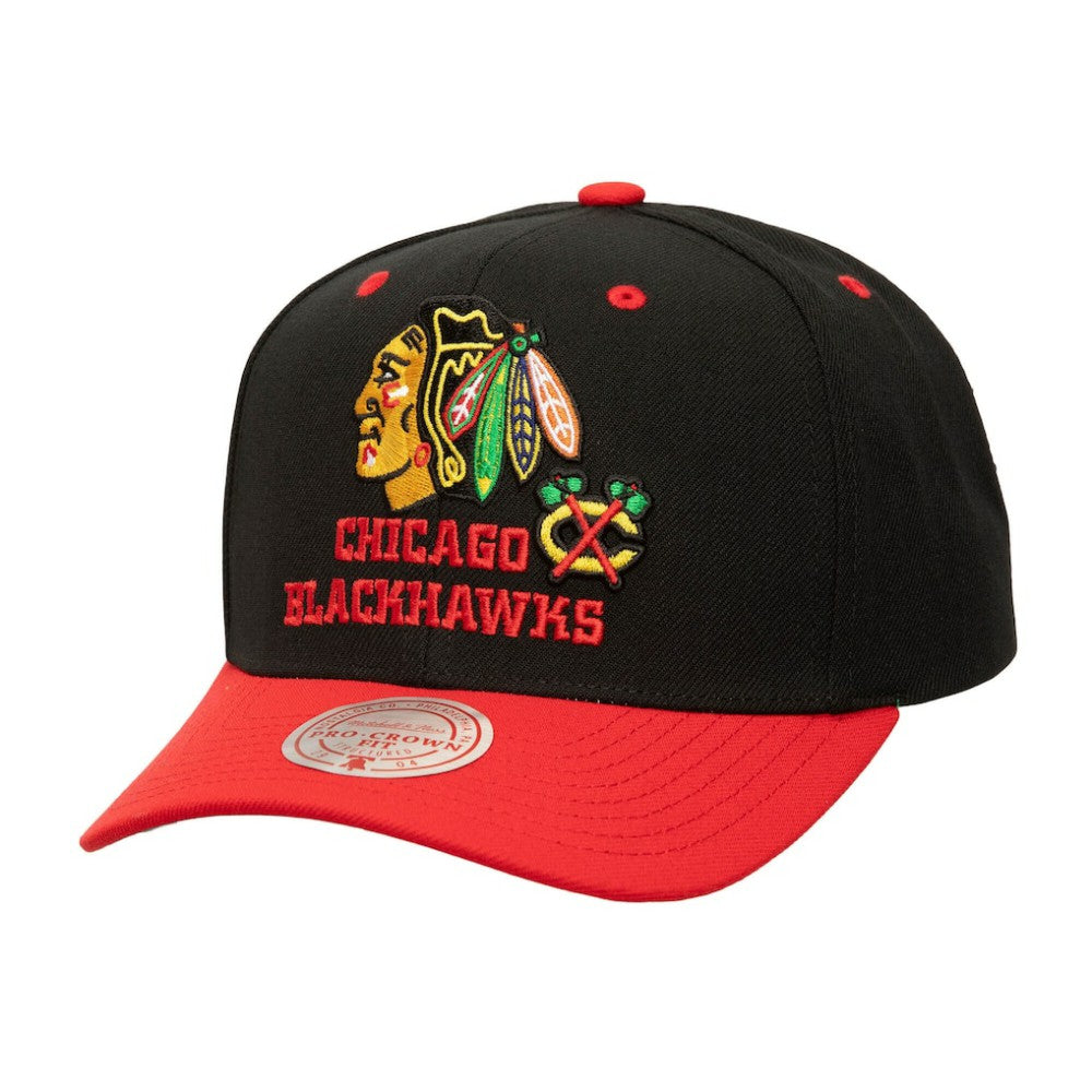 NHL Chicago Blackhawks Mitchell & Ness All In 2.0 Pro Crown Adjustable Hat