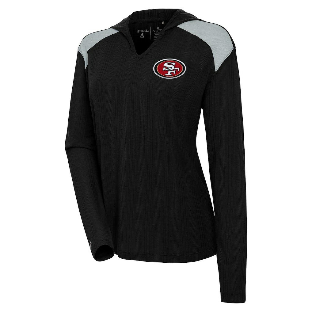 Antigua Women's Opulent Long Sleeve Hoodie T-Shirt - San Francisco 49ers Hoodies