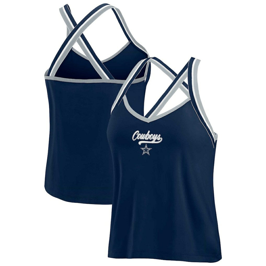 WEAR by Erin Andrews Women's Cross Strap Tri-Blend Tank Top - Dallas Cowboys Tops