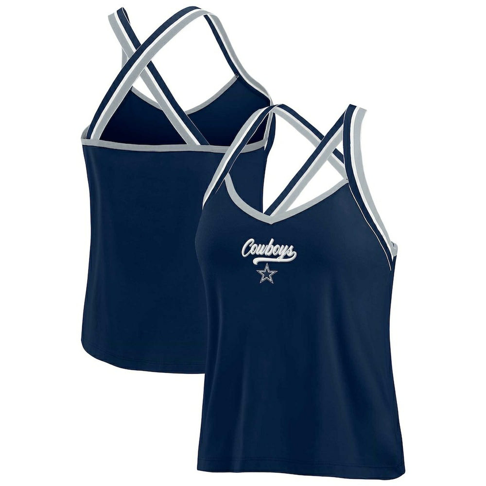 WEAR by Erin Andrews Women's Cross Strap Tri-Blend Tank Top - Dallas Cowboys Tops