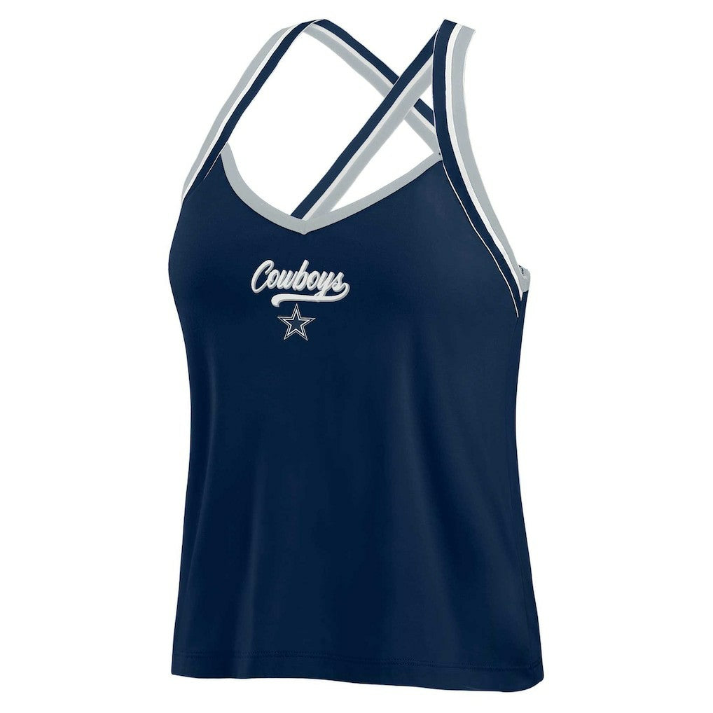 WEAR by Erin Andrews Women's Cross Strap Tri-Blend Tank Top - Dallas Cowboys Tops
