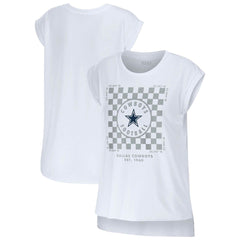 WEAR by Erin Andrews Women's Checker Muscle Tank Top - Dallas Cowboys Tops