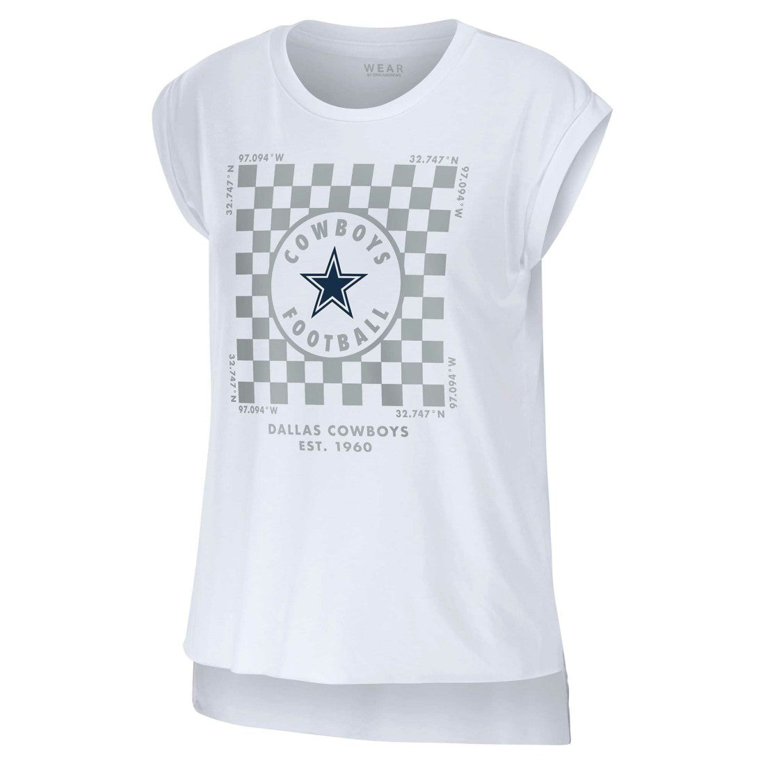 WEAR by Erin Andrews Women's Checker Muscle Tank Top - Dallas Cowboys Tops