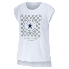WEAR by Erin Andrews Women's Checker Muscle Tank Top - Dallas Cowboys Tops