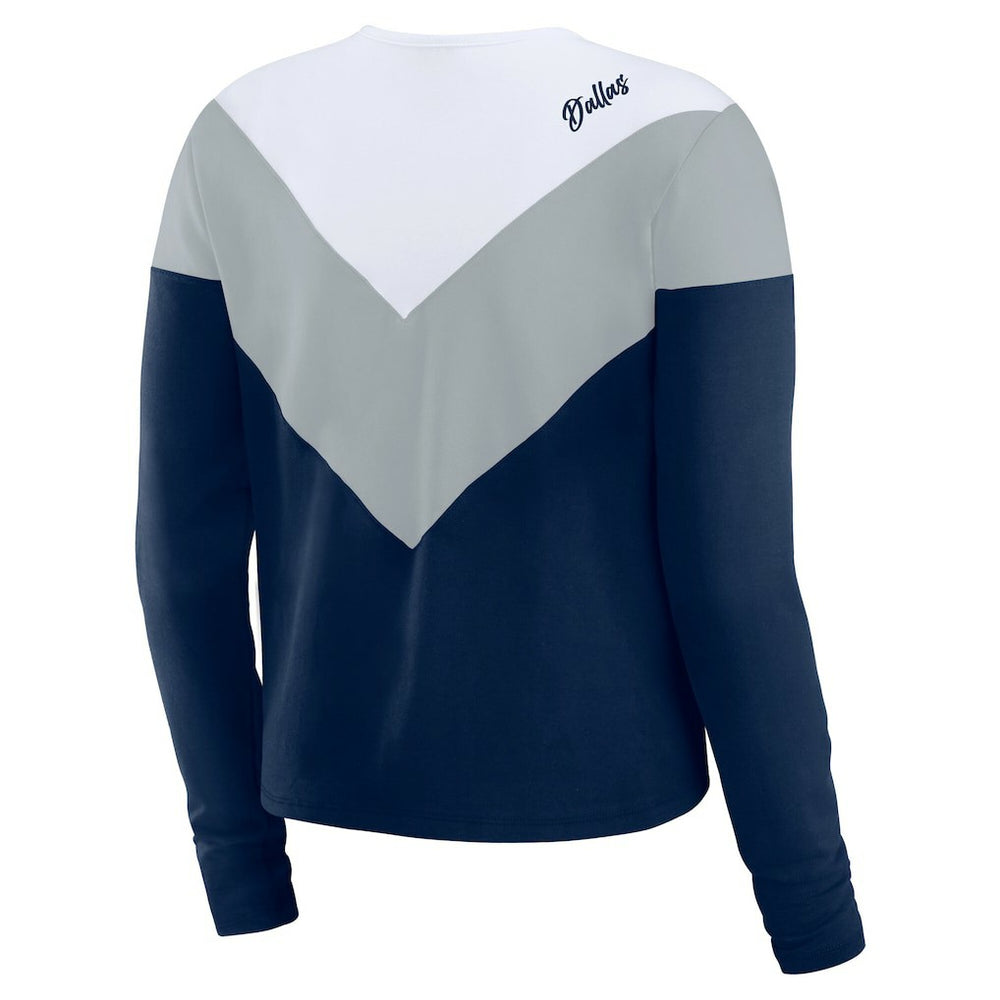 WEAR by Erin Andrews Women's Plus Size Chevron Tri-Blend Long Sleeve T-Shirt - Dallas Cowboys T-shirts