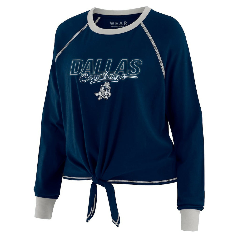 WEAR by Erin Andrews Women's Tie-Front Long Sleeve T-Shirt - Dallas Cowboys T-shirts