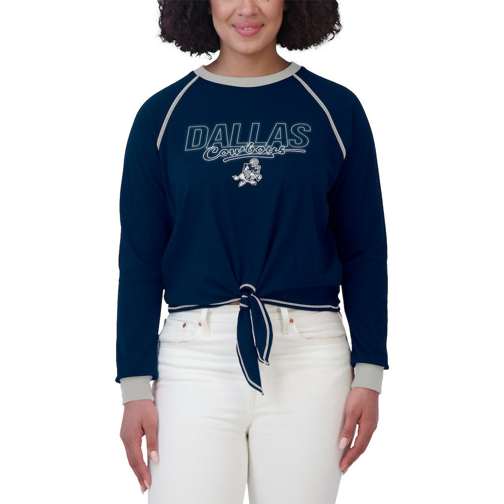 WEAR by Erin Andrews Women's Tie-Front Long Sleeve T-Shirt - Dallas Cowboys T-shirts