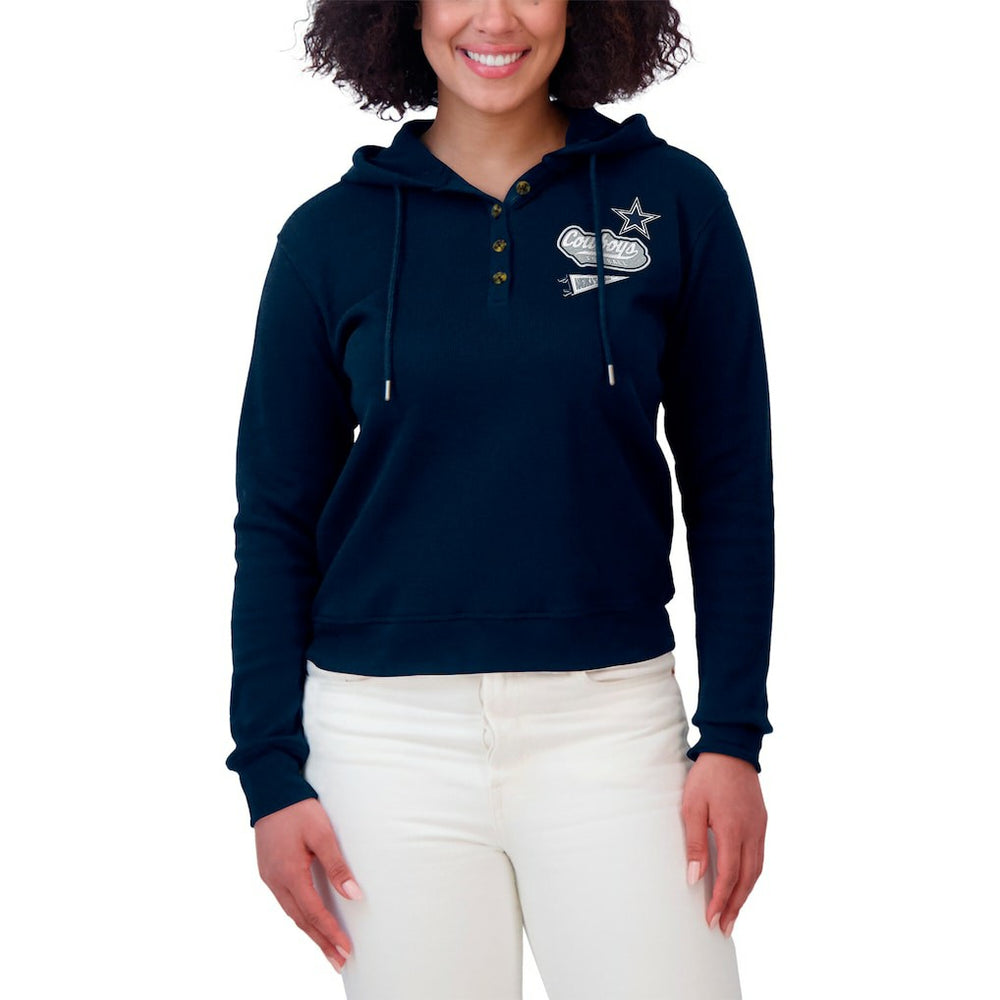WEAR by Erin Andrews Women's Waffle-Knit Pullover Hoodie - Dallas Cowboys Hoodies