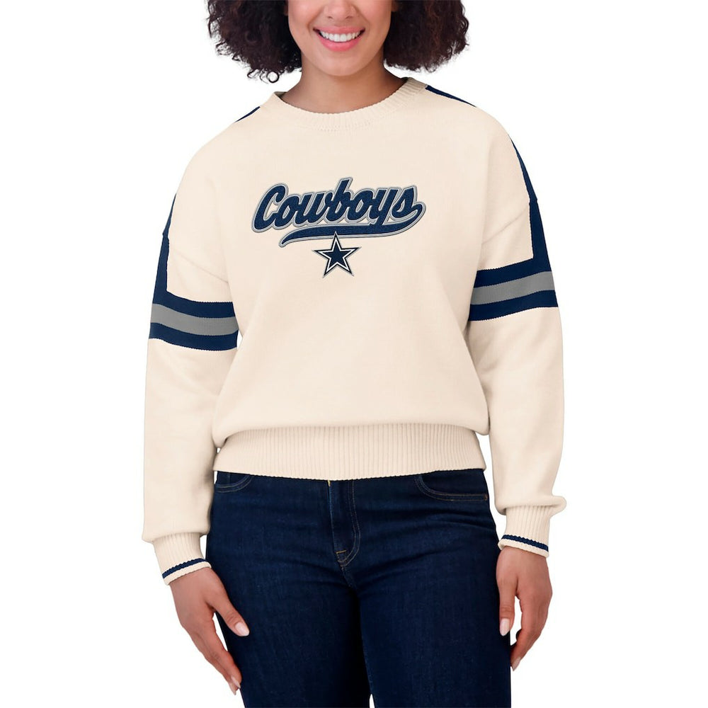WEAR by Erin Andrews Women's Stripe Pullover Sweater - Dallas Cowboys Pullover