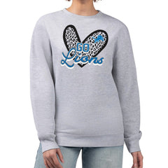 G-III 4Her by Carl Banks Women's Leopard Heart Pullover Sweatshirt - Detroit Lions Pullover