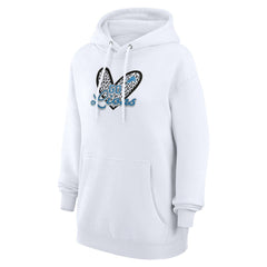 G-III 4Her by Carl Banks Women's Animal Print Heart Team Graphic Fleece Tri-Blend Pullover Hoodie - Detroit Lions Hoodies