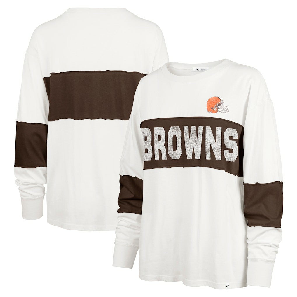 '47 Women's Clubhouse Pride Taylor Long Sleeve T-Shirt - Cleveland Browns T-shirts