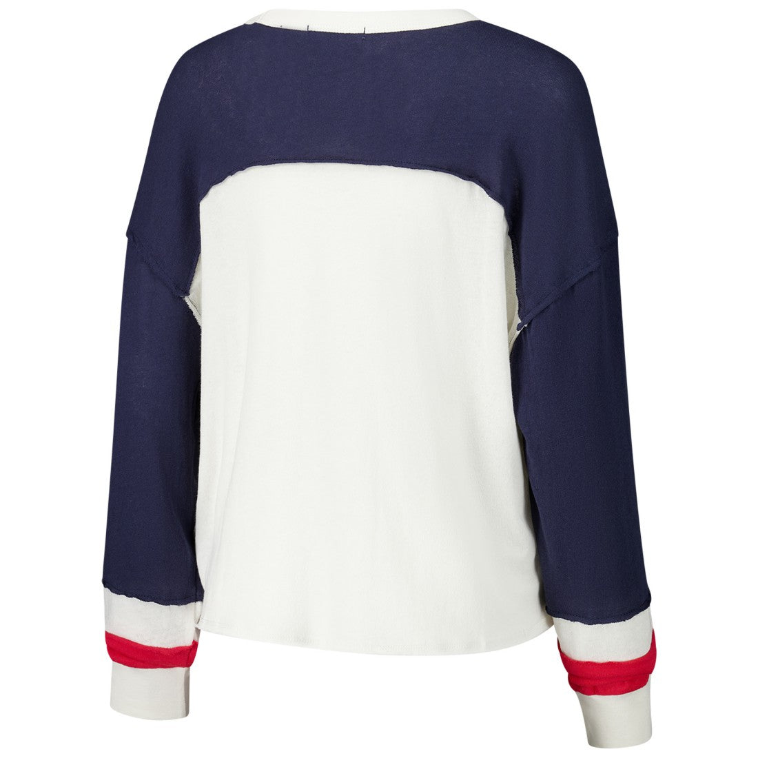 '47 Women's Double Header Curve Raglan Long Sleeve Crop Top - Houston Texans Tops