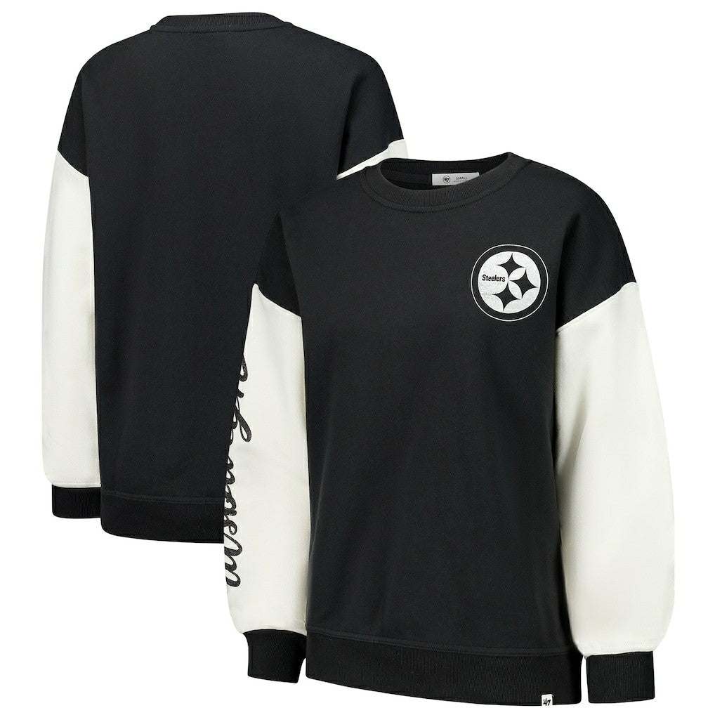 '47 Women's Double Header Rise Andie Pullover Sweatshirt - Pittsburgh Steelers Pullover
