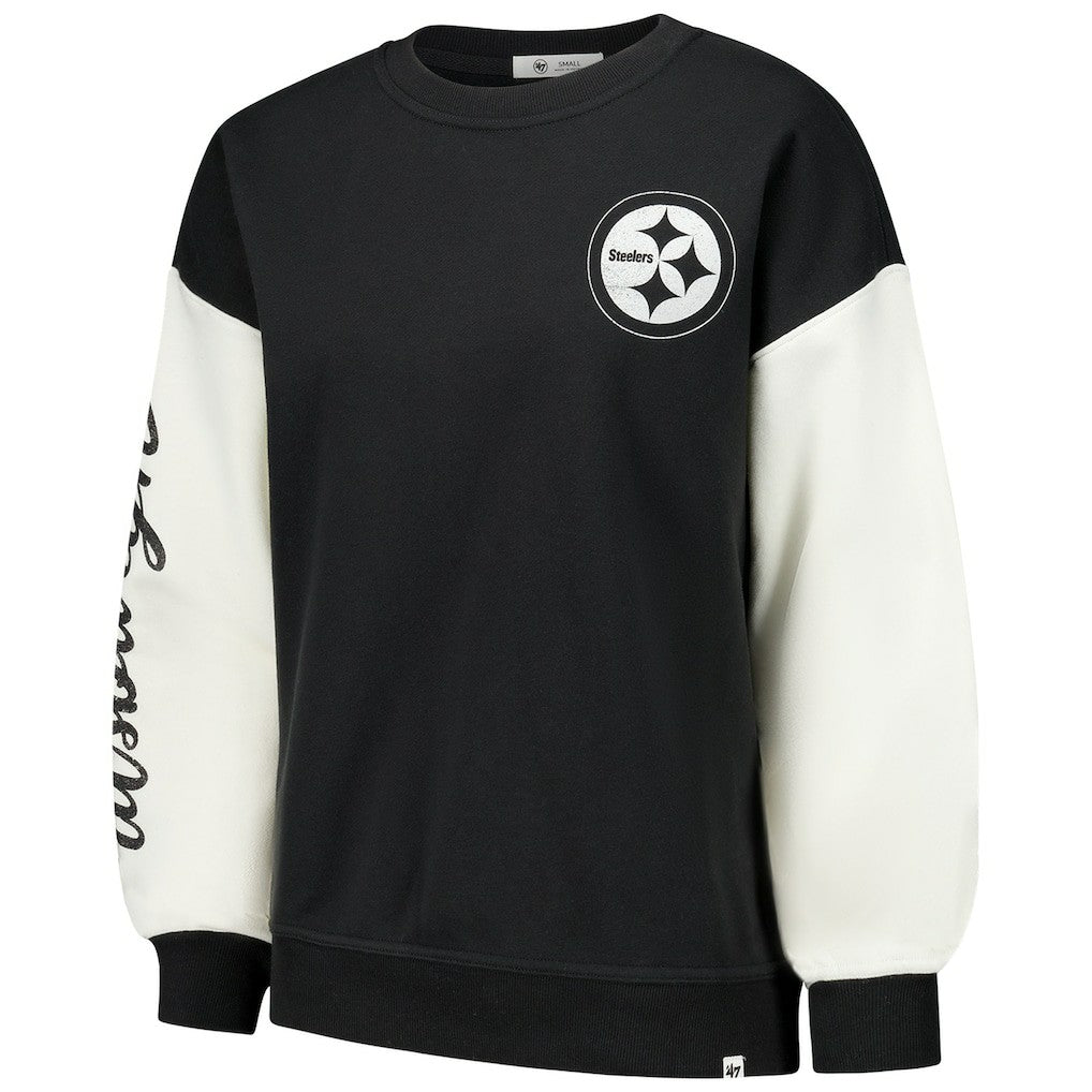 '47 Women's Double Header Rise Andie Pullover Sweatshirt - Pittsburgh Steelers Pullover