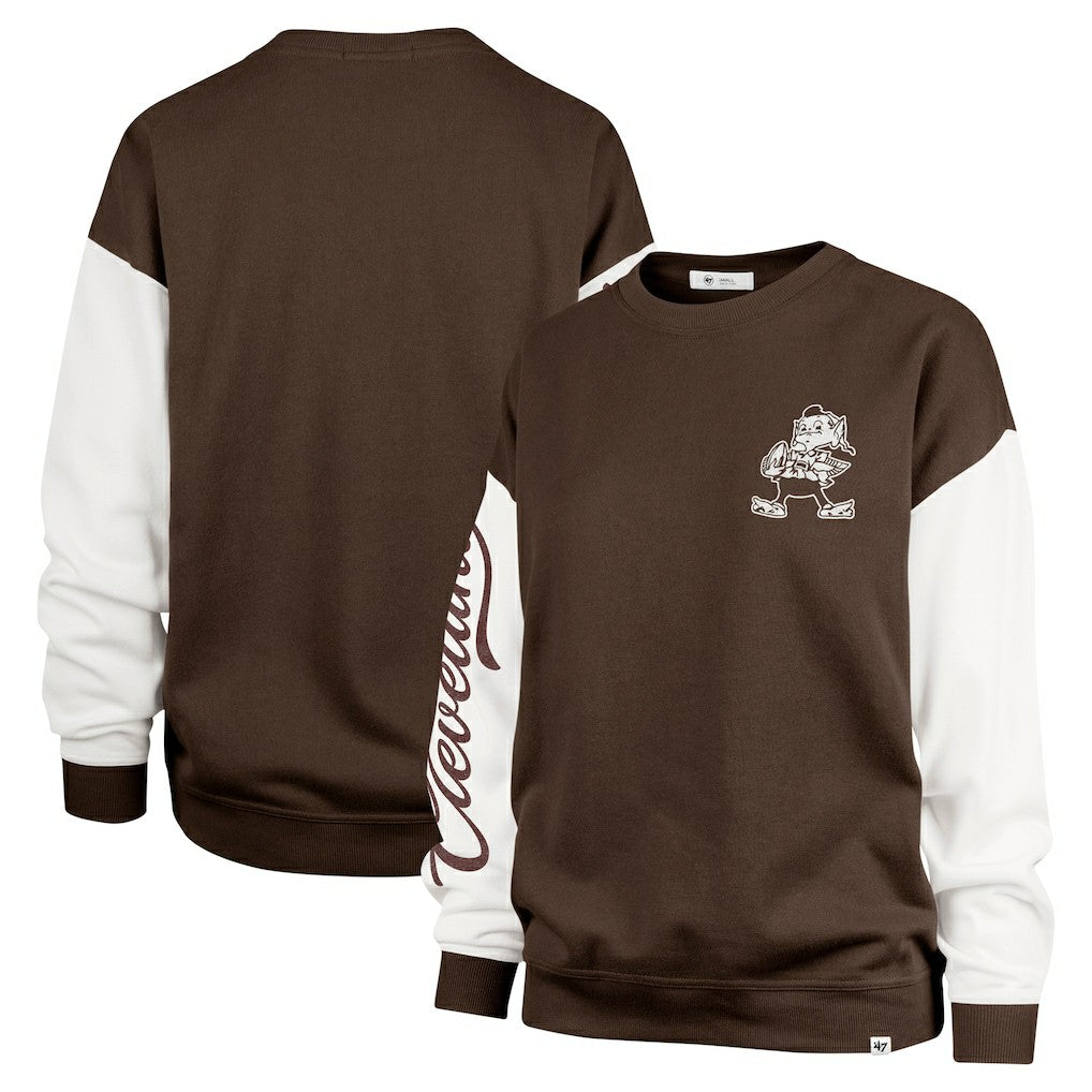 '47 Women's Double Header Rise Andie Pullover Sweatshirt - Cleveland Browns Pullover