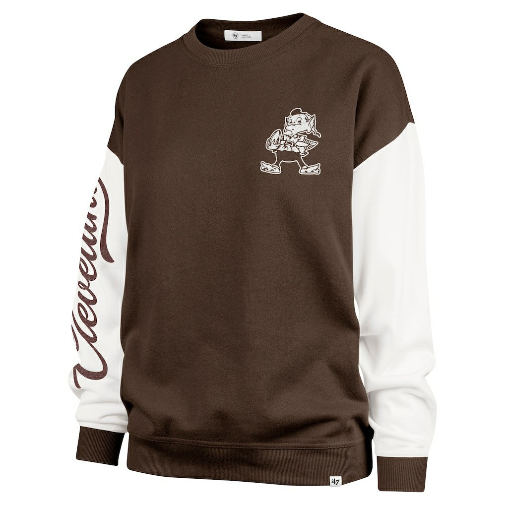 '47 Women's Double Header Rise Andie Pullover Sweatshirt - Cleveland Browns Pullover