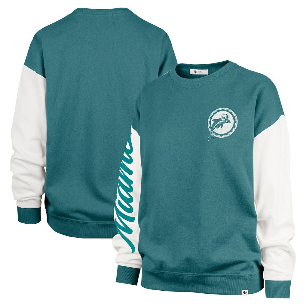 '47 Women's Double Header Rise Andie Pullover Sweatshirt - Miami Dolphins Pullover