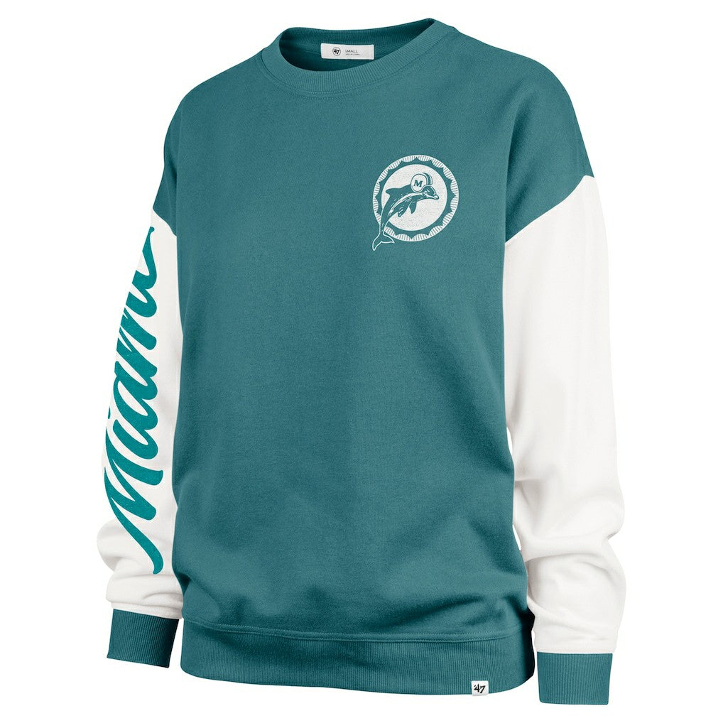 '47 Women's Double Header Rise Andie Pullover Sweatshirt - Miami Dolphins Pullover