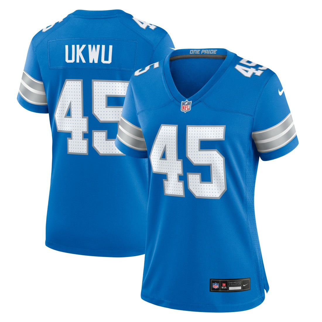 Isaac Ukwu  Women's Game Jersey - Detroit Lions Jerseys