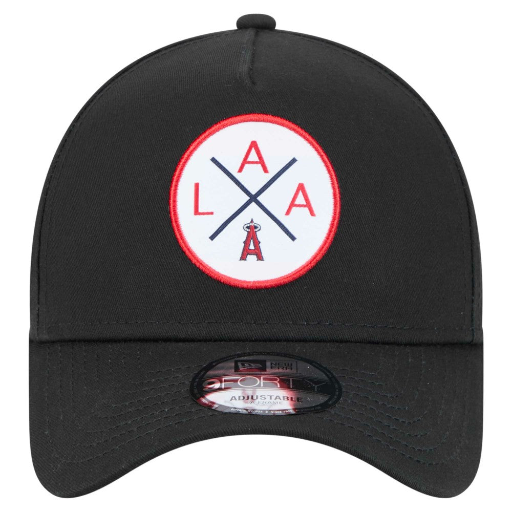 Black Los Angeles Angels New Era 9FORTY A-Frame Adjustable Hat