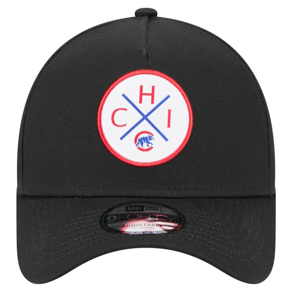 Black Chicago Cubs New Era 9FORTY A-Frame Adjustable Hat