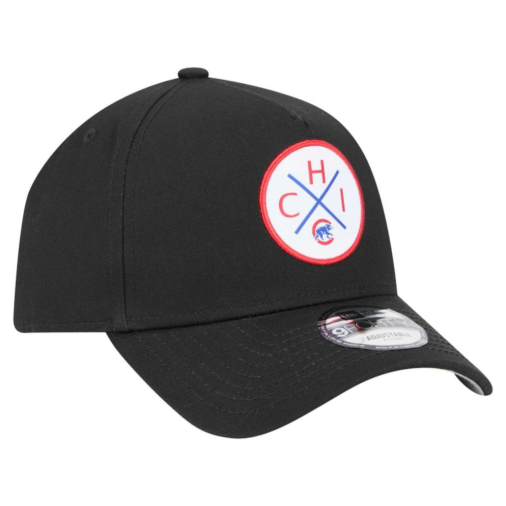 Black Chicago Cubs New Era 9FORTY A-Frame Adjustable Hat