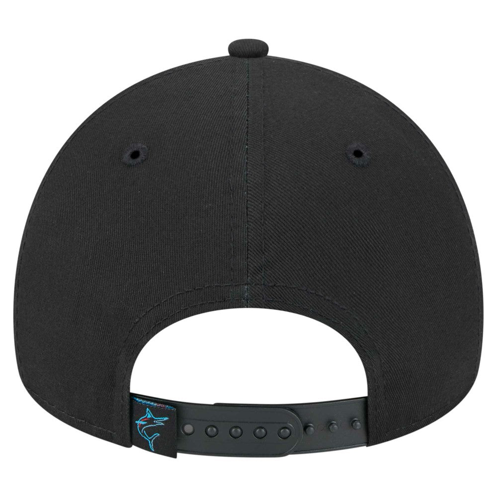 Black Miami Marlins New Era 9FORTY A-Frame Adjustable Hat
