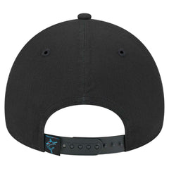 Black Miami Marlins New Era 9FORTY A-Frame Adjustable Hat