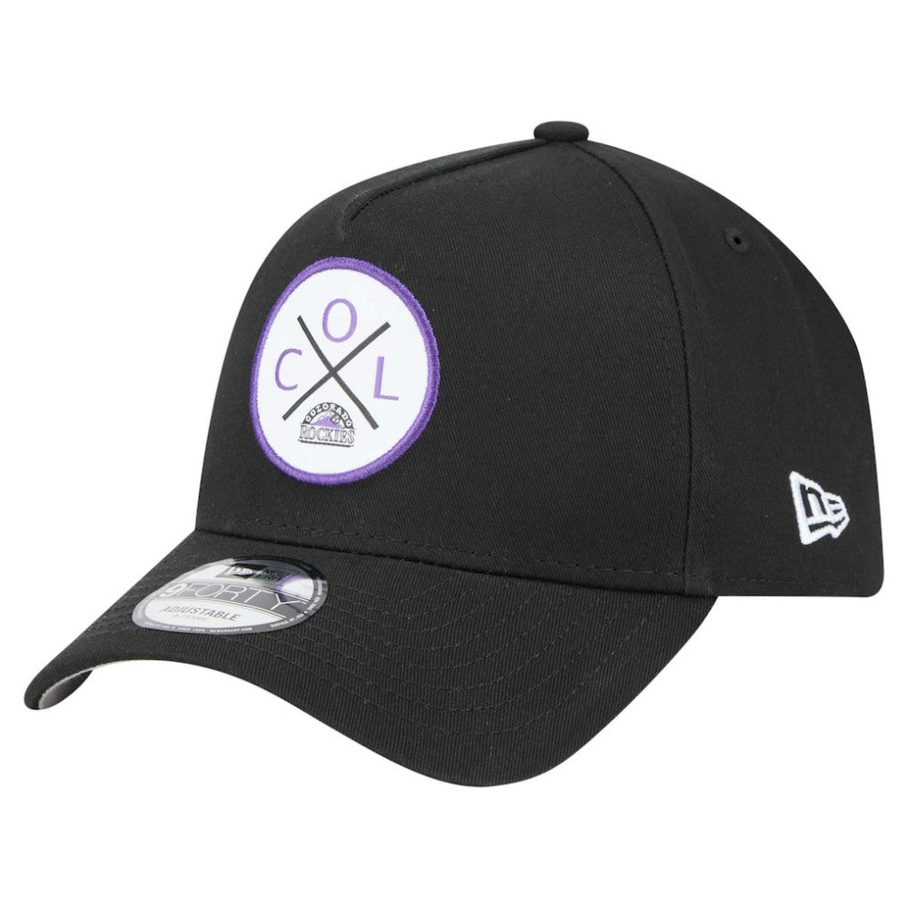 Black Colorado Rockies New Era 9FORTY A-Frame Adjustable Hat