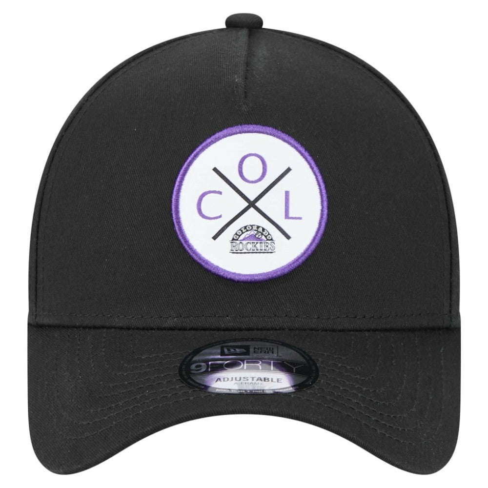 Black Colorado Rockies New Era 9FORTY A-Frame Adjustable Hat