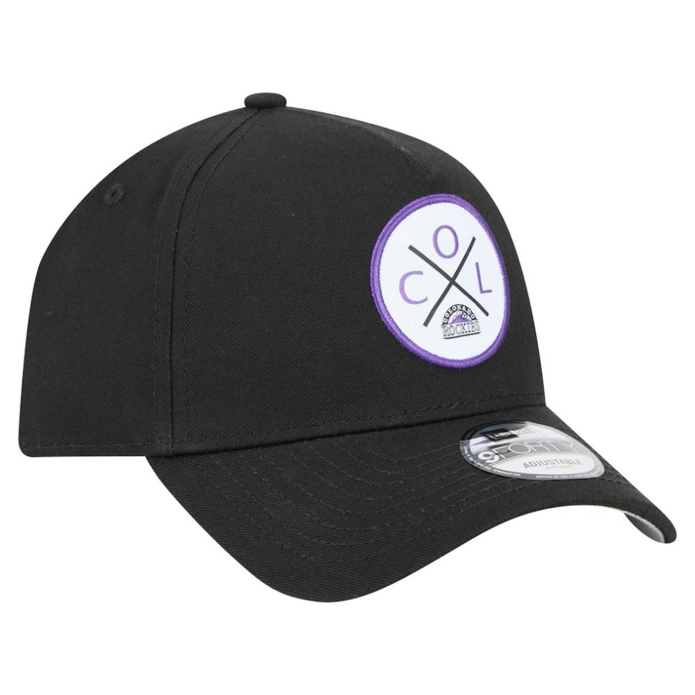 Black Colorado Rockies New Era 9FORTY A-Frame Adjustable Hat
