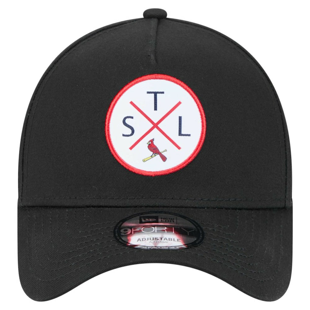 Black St. Louis Cardinals New Era 9FORTY A-Frame Adjustable Hat