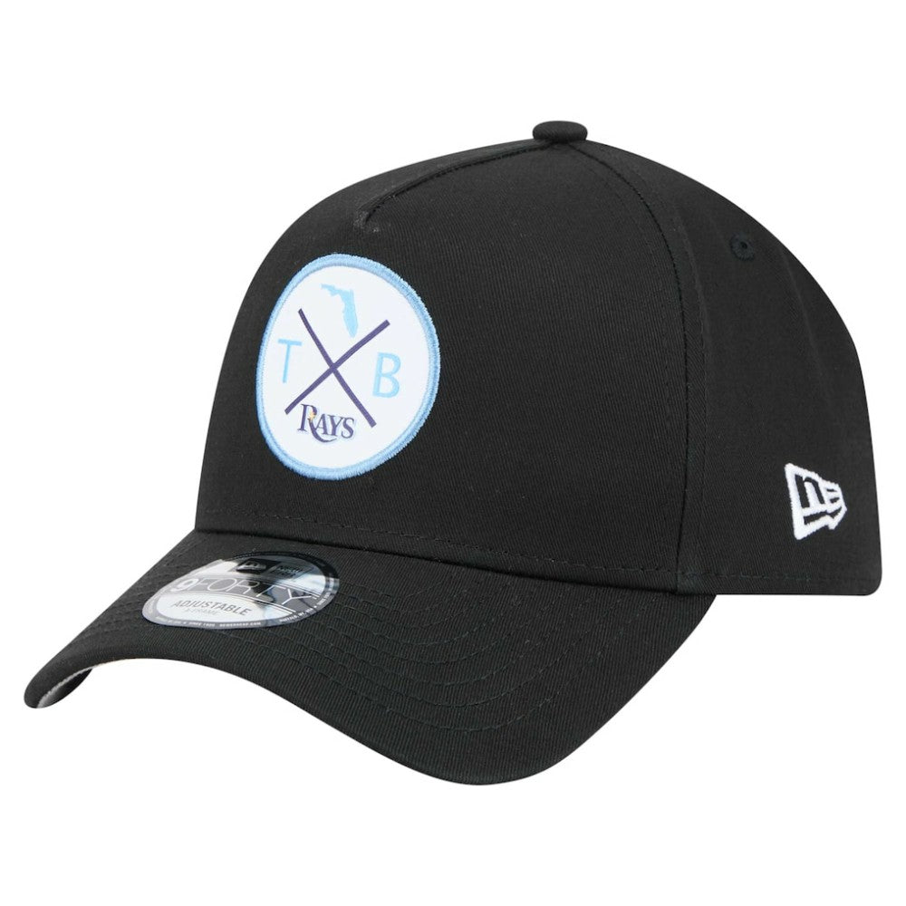 Black Tampa Bay Rays New Era 9FORTY A-Frame Adjustable Hat