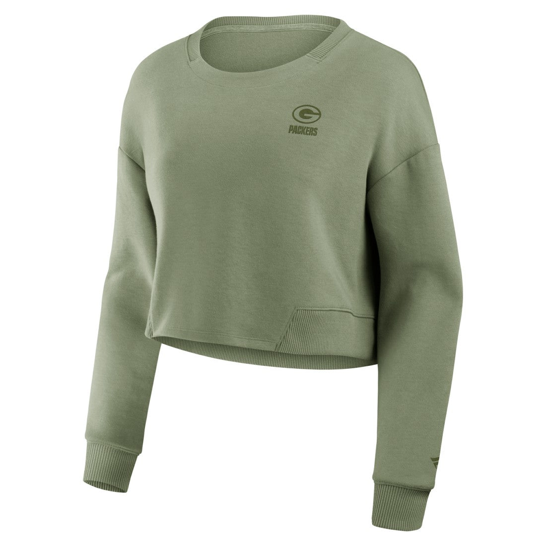 Women's Studio Tri-Blend Cropped Pullover Sweatshirt - Green Bay Packers Pullover