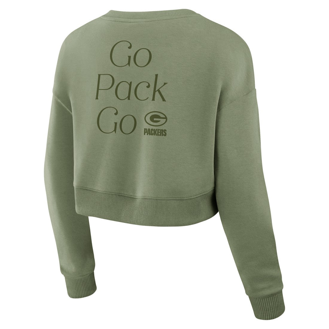 Women's Studio Tri-Blend Cropped Pullover Sweatshirt - Green Bay Packers Pullover