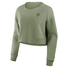 Women's Studio Tri-Blend Cropped Pullover Sweatshirt - Chicago Bears Pullover