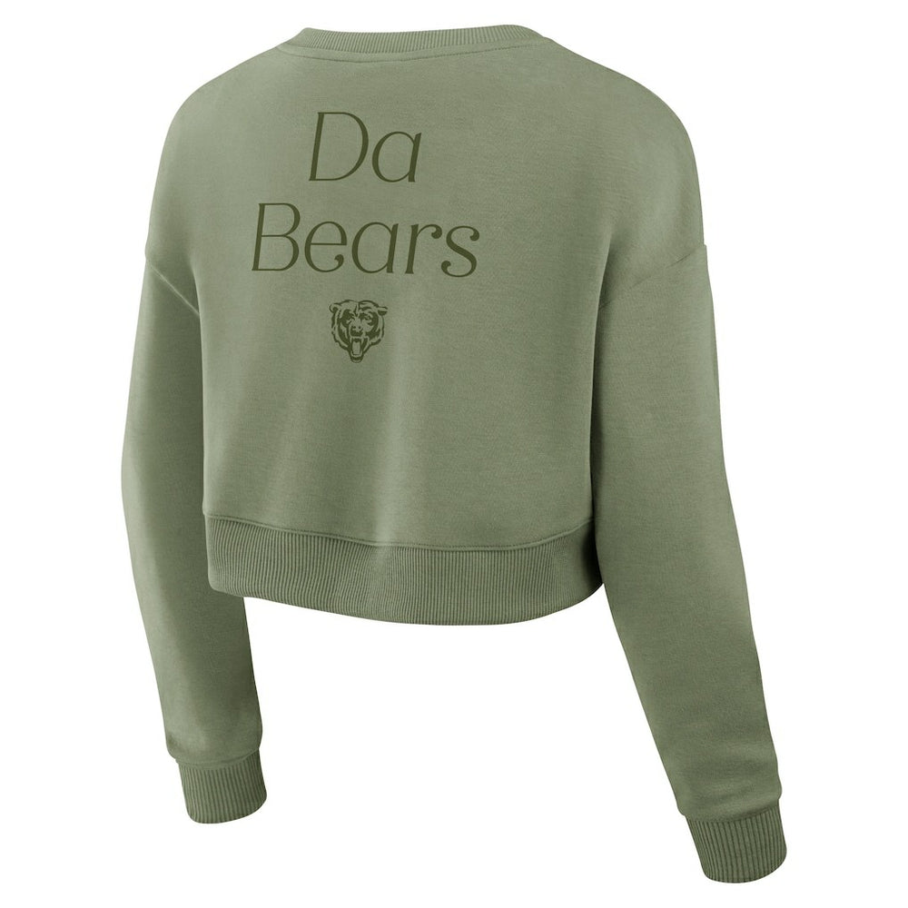 Women's Studio Tri-Blend Cropped Pullover Sweatshirt - Chicago Bears Pullover