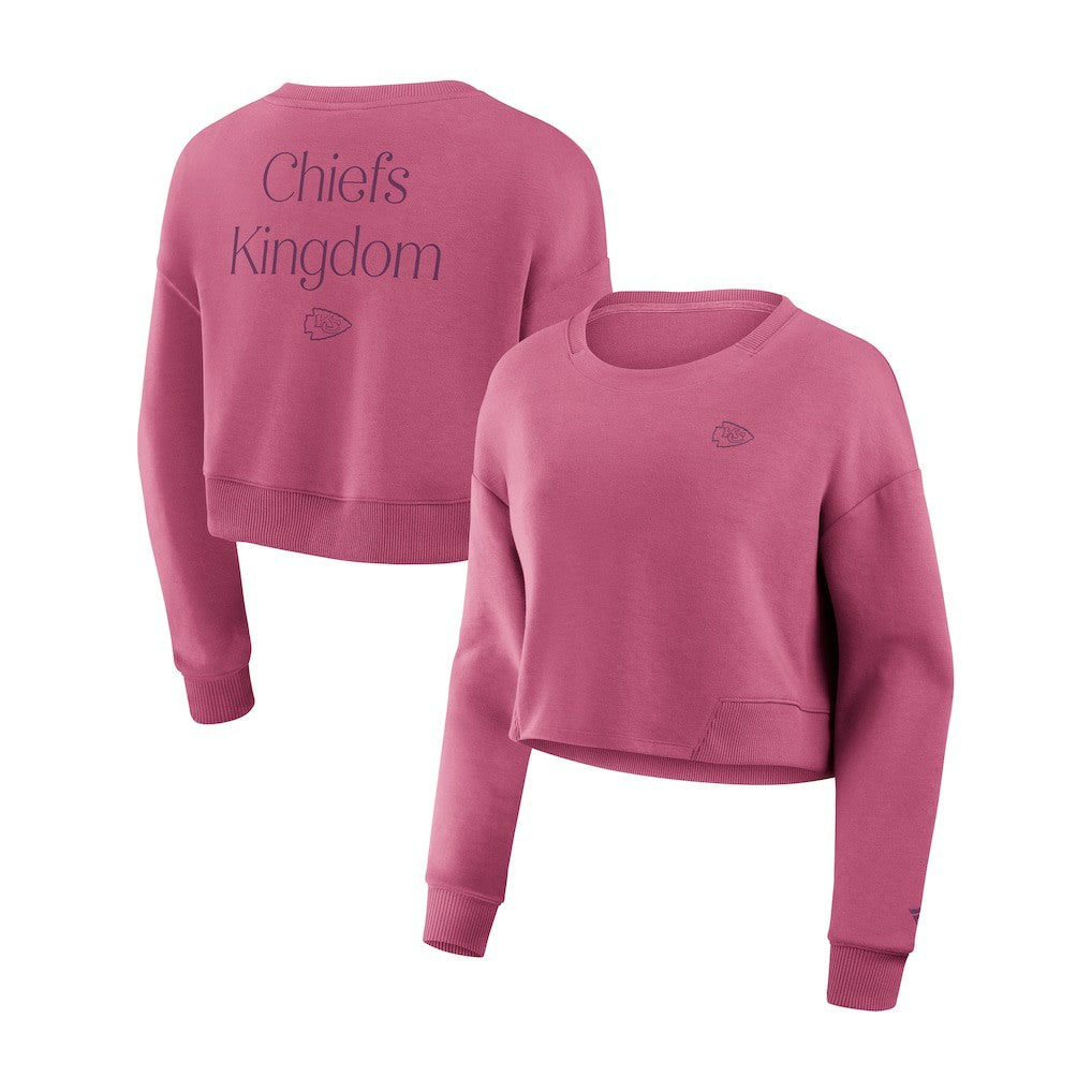 Women's Studio Tri-Blend Cropped Pullover Sweatshirt - Kansas City Chiefs Pullover