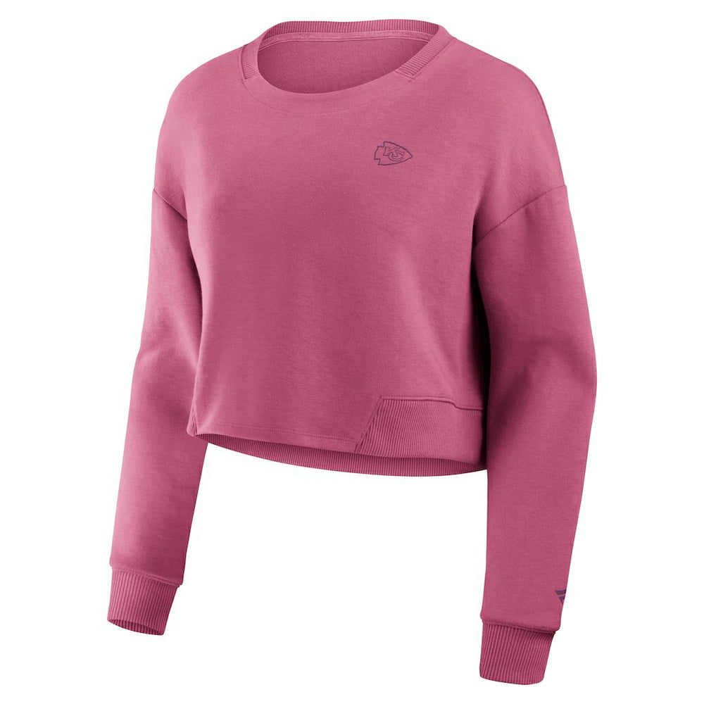 Women's Studio Tri-Blend Cropped Pullover Sweatshirt - Kansas City Chiefs Pullover