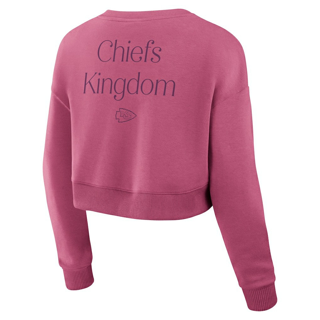 Women's Studio Tri-Blend Cropped Pullover Sweatshirt - Kansas City Chiefs Pullover