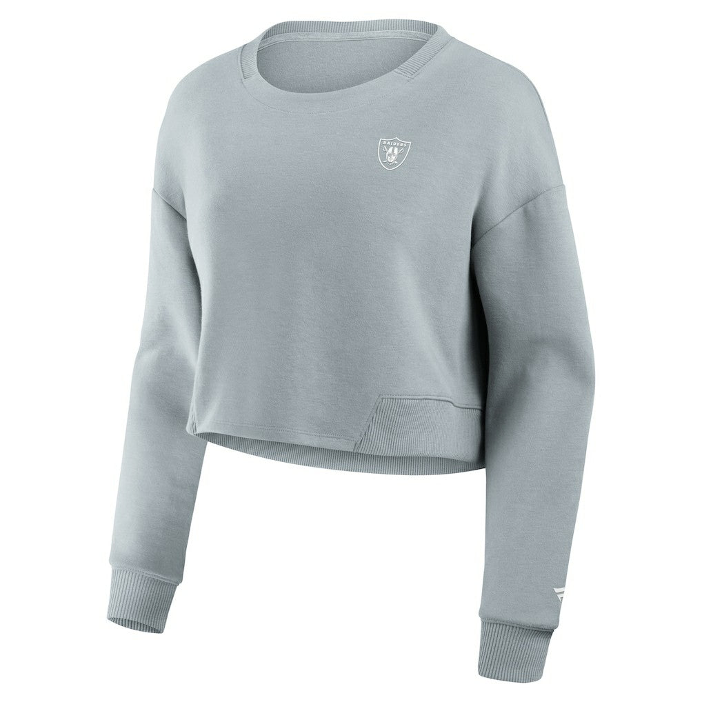 Women's Studio Tri-Blend Cropped Pullover Sweatshirt - Las Vegas Raiders Pullover