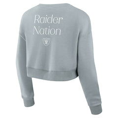 Women's Studio Tri-Blend Cropped Pullover Sweatshirt - Las Vegas Raiders Pullover