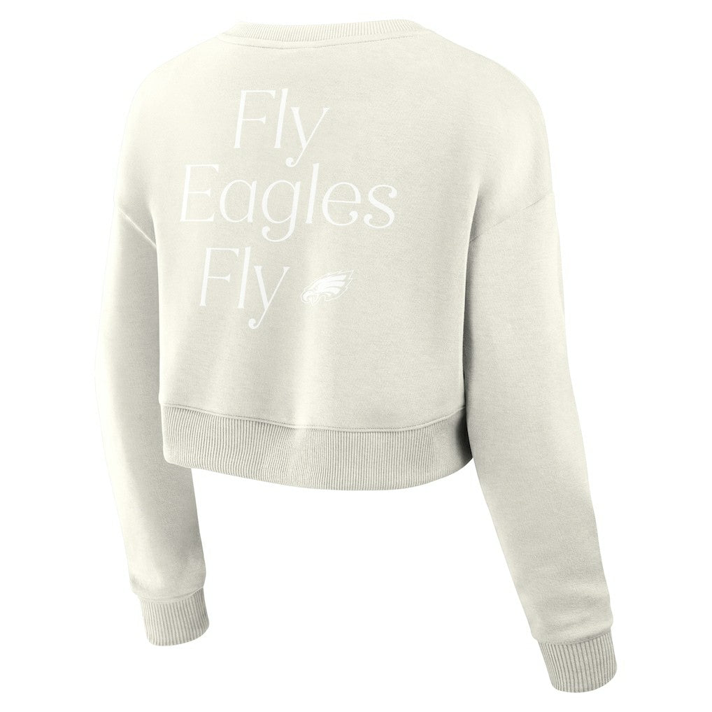 Women's Studio Tri-Blend Cropped Pullover Sweatshirt - Philadelphia Eagles Pullover