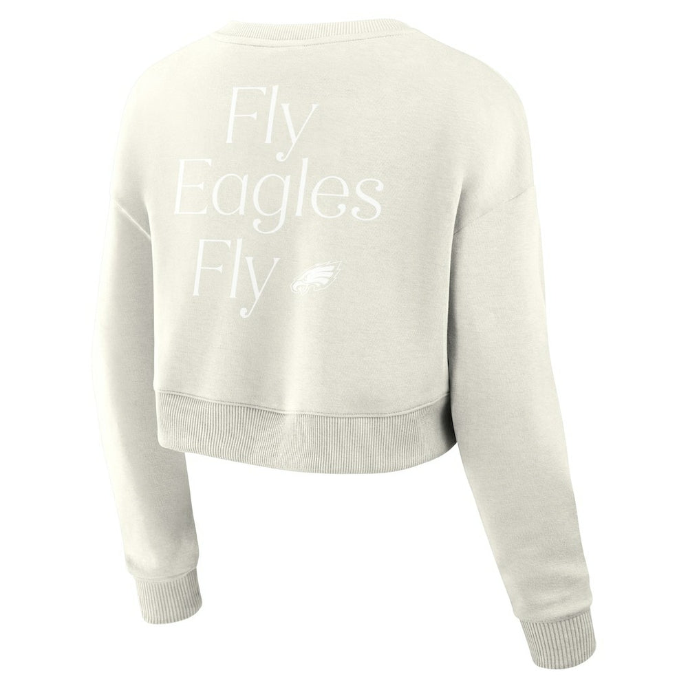 Women's Studio Tri-Blend Cropped Pullover Sweatshirt - Philadelphia Eagles Pullover