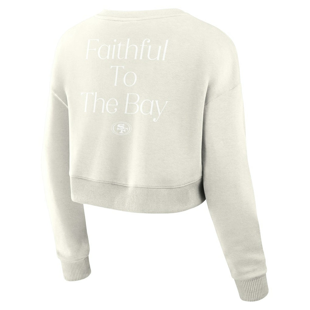 Women's Studio Tri-Blend Cropped Pullover Sweatshirt - San Francisco 49ers Pullover