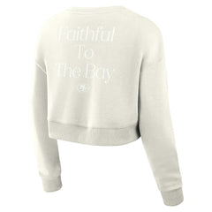 Women's Studio Tri-Blend Cropped Pullover Sweatshirt - San Francisco 49ers Pullover
